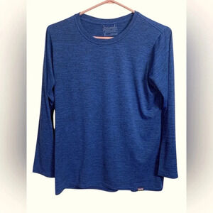 Patagonia Capilene blue long sleeve, lightweight technical performance T shirt